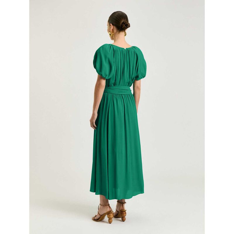 Veronika Maine Viscose Georgette Gathered V-Neck Dress image number 1